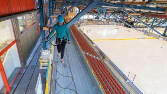 In alto sopra il campo di ghiaccio